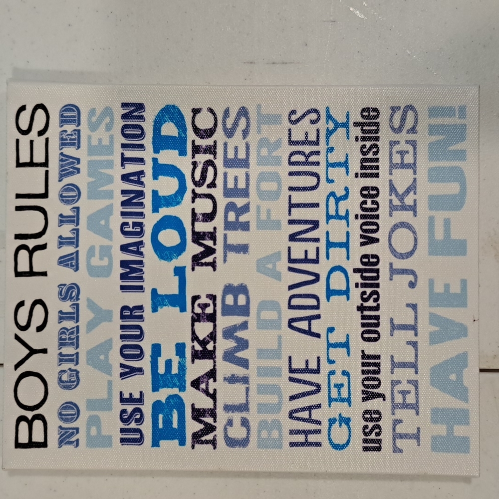 Boys framed matte sign